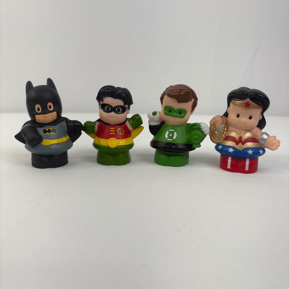 Fisher-Price Little People DC Super Friends Batman Robin Green Lantern Lot of 4